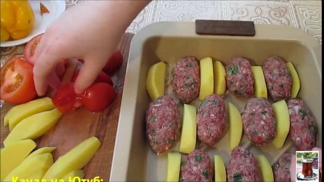 ИЗМИР КЁФТЕ. Кёфте с картофелем, помидорами и перцем в духовке смотреть онлайн