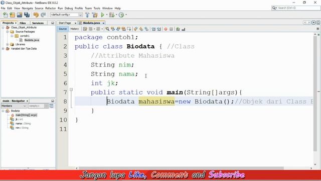 Materi Class-Objek-Attribute (Pemrograman Berorientasi Objek-Java) Part 4 смотреть онлайн