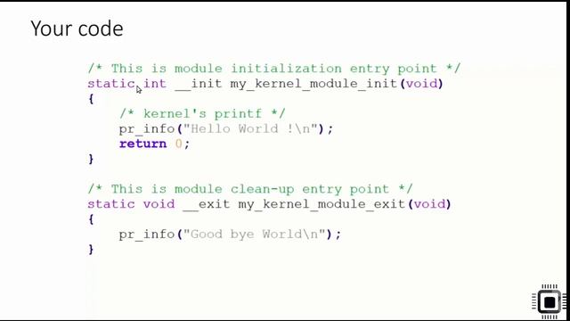 Linux device driver lecture 8 : Writing a kernel module and syntax смотреть онлайн
