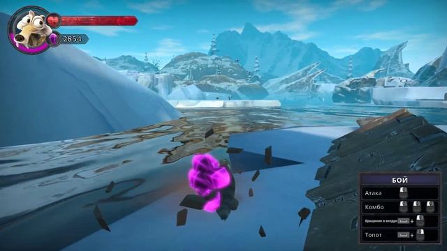 Прохождение Ice Age: Scrat's Nutty Adventure — Часть 3: Бескрайнее озеро. смотреть онлайн