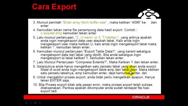 Basis Data 2 Teori 7 - Export dan Import Database Oracle смотреть онлайн