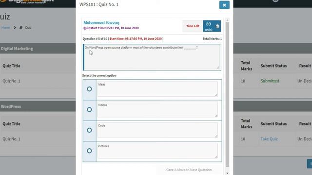 WordPress Quiz 01 Batch 07 | Razzaq Genius | смотреть онлайн