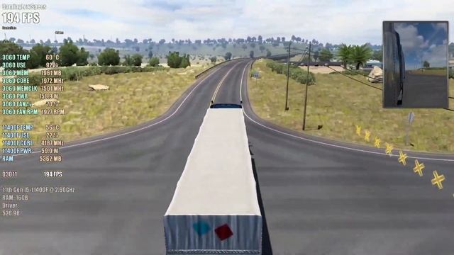 American Truck Simulator - RTX 3060 - Intel i5-11400F - 1080p Ultra Benchmark смотреть онлайн
