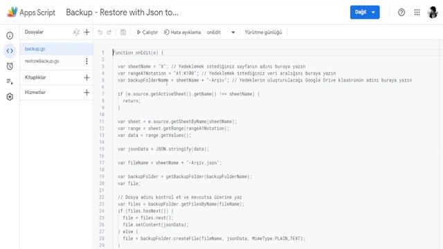Google Sheet; Google Drive'da .Json Formatında Arşiv Oluşturma -Backup - Restore with Json to GDriv смотреть онлайн