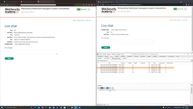 PortSwigger Manipulating WebSocket messages to exploit vulnerabilities смотреть онлайн