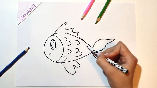 Drawing fish for children/Bolalar uchun baliq rasm chizish/Рисование рыбок для детей смотреть онлайн