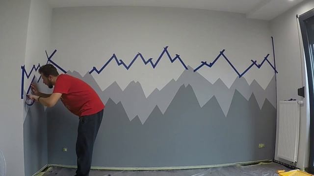 Babyroom Mountain Mural Painting DIY Timelapse смотреть онлайн