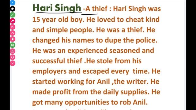 CHARACTER SKETCHES OF ANIL ,HARI SINGH Thief's Story footprints without feet class 10 English CBS смотреть онлайн