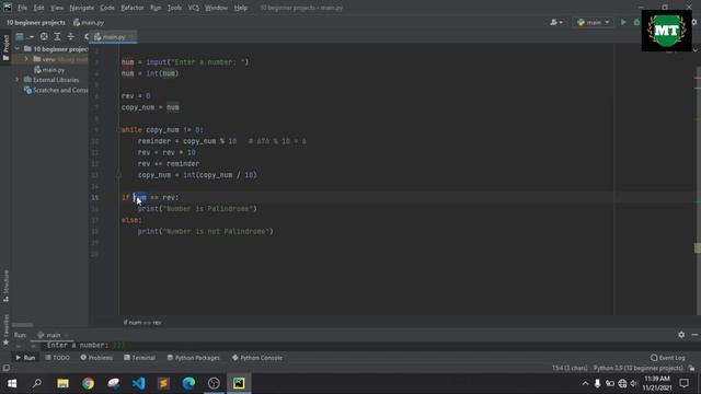 Reverse Number in Python | Palindrome Program in Python | Program to Reverse a Number смотреть онлайн