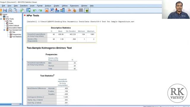Kolmogorov Smirnov Two Samples Test using SPSS смотреть онлайн