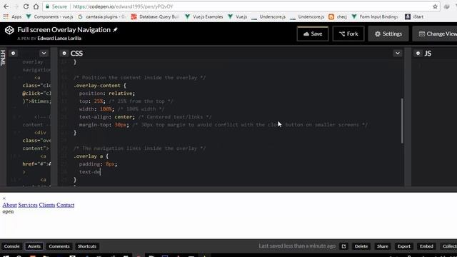 vuejs Full Screeen Overlay Navigation смотреть онлайн