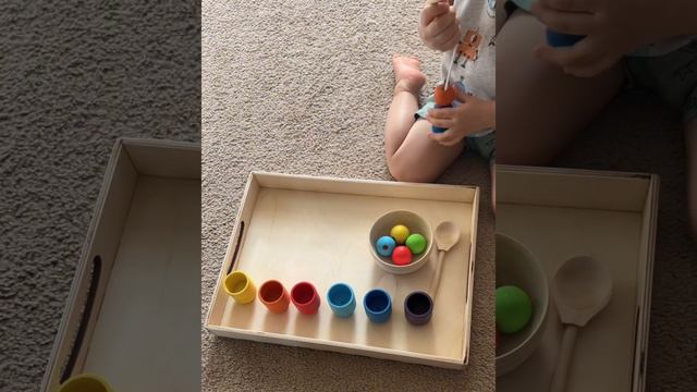 Раннее развитие по методике Монтессори. Разноцветный, деревянный сортер. смотреть онлайн