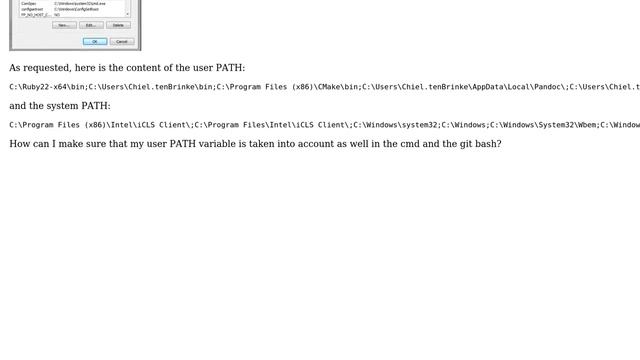 Git bash and cmd don't load my user account PATH variable смотреть онлайн