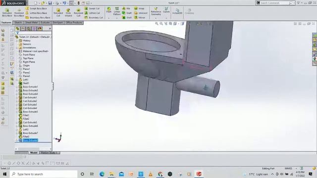 SolidWorks | Universal Top Flush Toilet смотреть онлайн