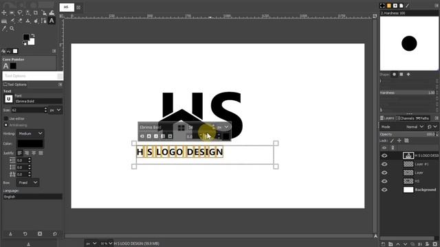 H S Letters Logo Design In Gimp Tutorial // H S Logo Design смотреть онлайн