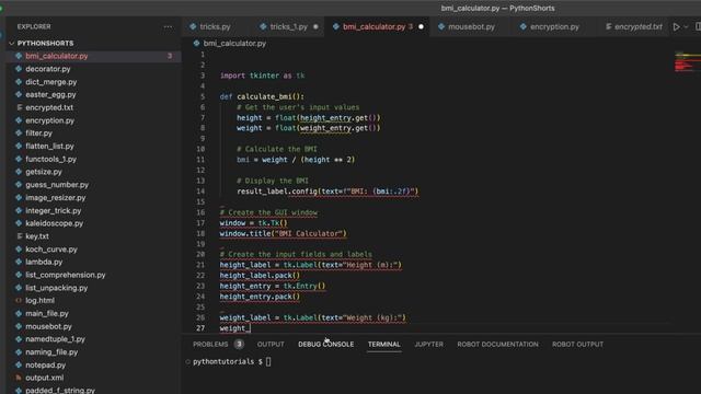 Python Mini Project - Simple BMI Calculator using Python and Tkinter Library #python смотреть онлайн