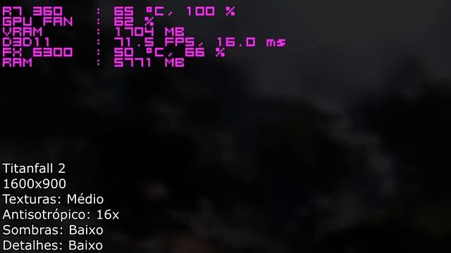 Titanfall 2 (FX 6300 + R7 360) 1080p, 900p e 768p Benchmarks смотреть онлайн