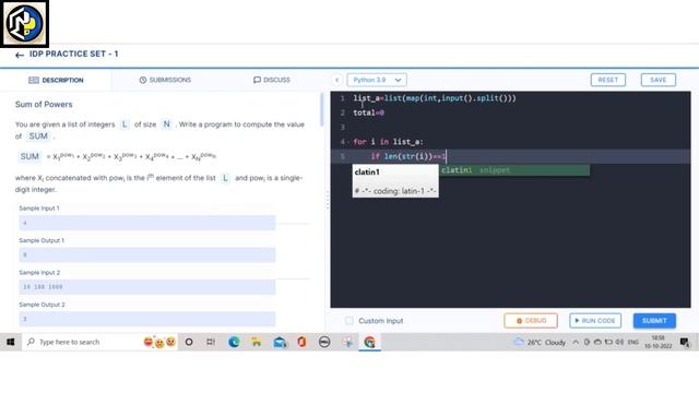 SUM OF POWERS|NXTWAVE|PYTHON|IDP PRACTICE QUESTIONS|CCBP4.O|Programming|#nxtwave #idp #python смотреть онлайн