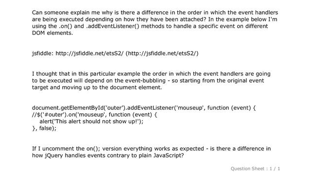 jQuery : jQuery .on(); vs JavaScript .addEventListener(); смотреть онлайн