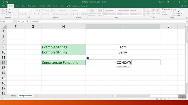 MS Excel Tutorial for Beginners : String Functions - Concatenate Function смотреть онлайн