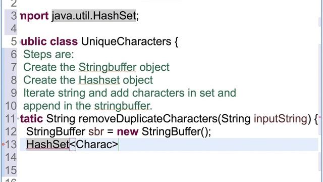 Remove duplicate characters from the string. O(n) смотреть онлайн