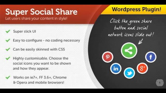 Preview jQuery Super Social Share for WordPress смотреть онлайн