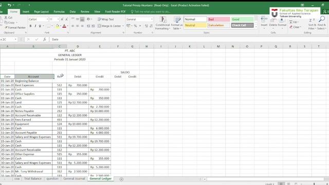 Video Tutorial General Ledger Menggunakan Microsoft Excel смотреть онлайн