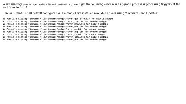 Missing AMD GPU firmware issue on Ubuntu 17.10 смотреть онлайн