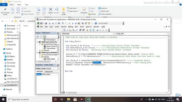VBA Code to Copy File From one folder to another смотреть онлайн