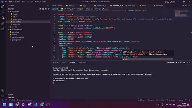 Comando SERVER INFO Para tu Bot de Discord! || DeahRag смотреть онлайн