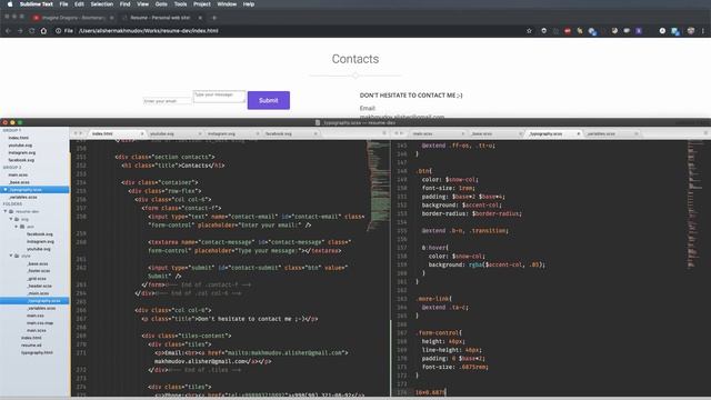 9-dars. Contacts section | Create personal web site - Contacts section смотреть онлайн