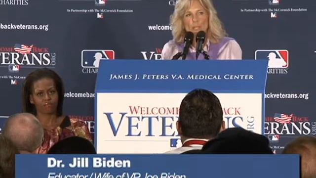 Michelle Obama and Dr Biden Visit Veteran's Hospital 2 смотреть онлайн