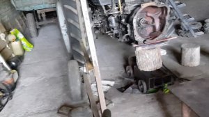 Самодельная кран-балка на колесах для снятия двигателя на тракторах, газели.