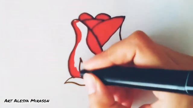 Рисую розу просто и быстро) смотреть онлайн