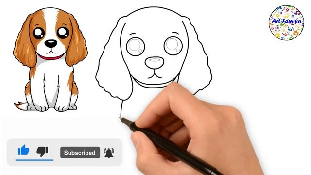 How To Draw Cocker Spaniel Puppy | Cocker Spaniel Puppy Drawing Easy | Dog Drawing Tutorial смотреть онлайн