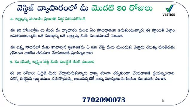 Vestige Telugu Business మీ వ్యాపారంలో మొదటి 90 రోజులు,Your First 90 days in Business 10చిట్కాలు Tip смотреть онлайн