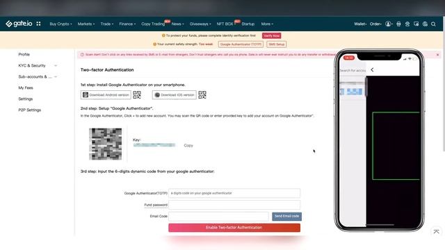 How to Enable Google Authenticator for Gate io / Two-factor Authentication смотреть онлайн