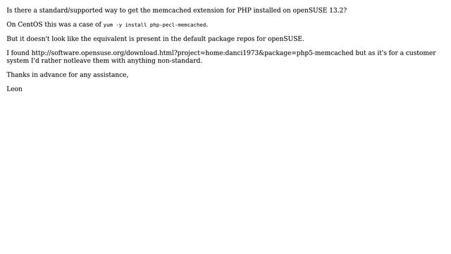 DevOps & SysAdmins: Install memcached PHP extension on openSUSE 13.2 смотреть онлайн