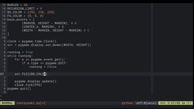 Create Sierpinski Triangle in PyGame смотреть онлайн