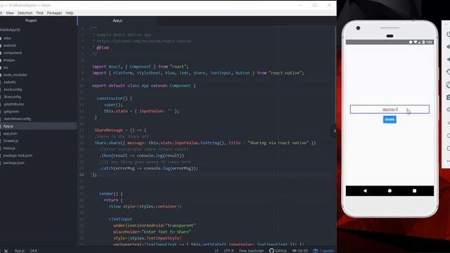React Native Share API to Share TextInput message смотреть онлайн