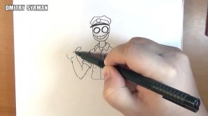 How to draw Purple Guy, FNaF, Как нарисовать Фиолетового парня, ФНаФ