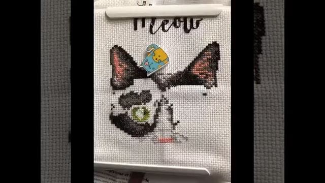 Meow stitched by me made by Dimensions #flosstube смотреть онлайн