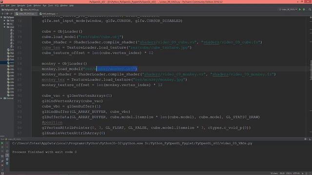 Python OpenGL and PyOpenGL - s02e09 - vertex array objects смотреть онлайн