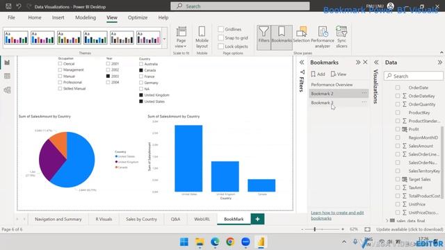 PBI 14.19: Bookmark in PowerBI Visual, How to Use Bookmark, Bookmark with Selection Pane in Power B смотреть онлайн