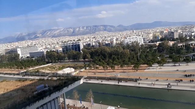 Athens view from top of The Stavros Niarchos Foundation Cultural Center смотреть онлайн