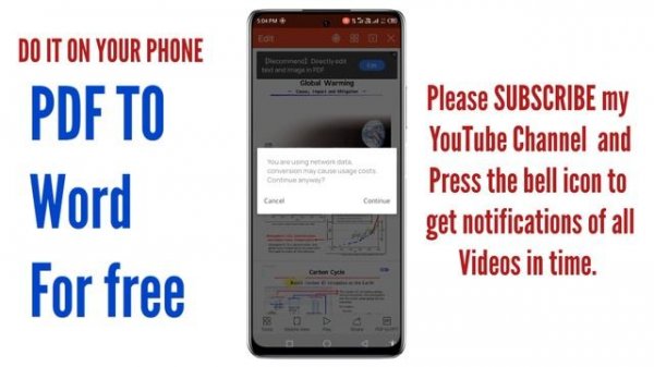 Convert pdf to word on mobile using WPS Office