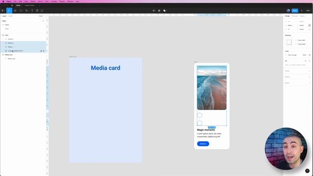 Animazione di una Media Card in Figma смотреть онлайн