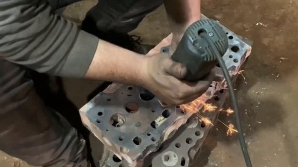 How to Repair & Fix Cracked Cylinder Head || Rebuilding 4 Cylinder Leak Head of Cummins Generator