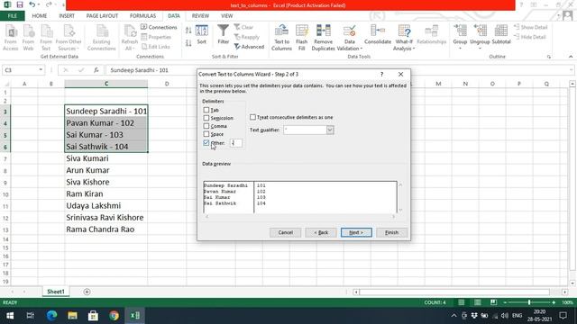 TEXT TO COLUMNS - MS EXCEL PART - 12 смотреть онлайн