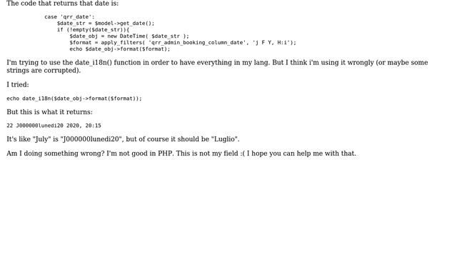 Wordpress: Problem With Date Translation In Wordpress